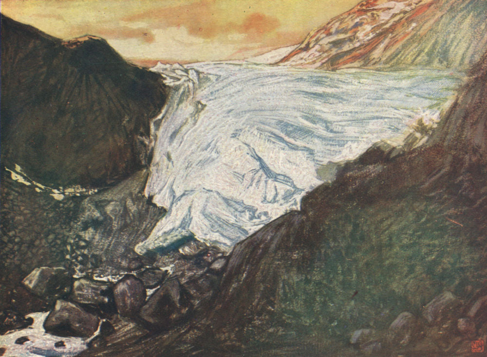 BUARBREEN. 'Buerbre, Odde Hardanger' by Nico Jungman. Norway 1905 old print